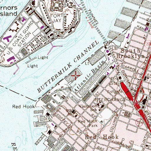 Topographic Map of Pier 12, NY