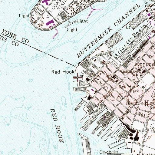 Topographic Map of Pier 39, NY