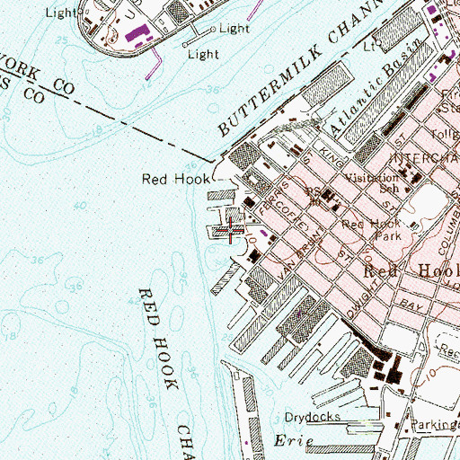 Topographic Map of Pier 41, NY