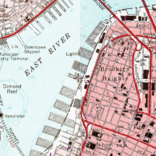 Topographic Map of Pier 4, NY