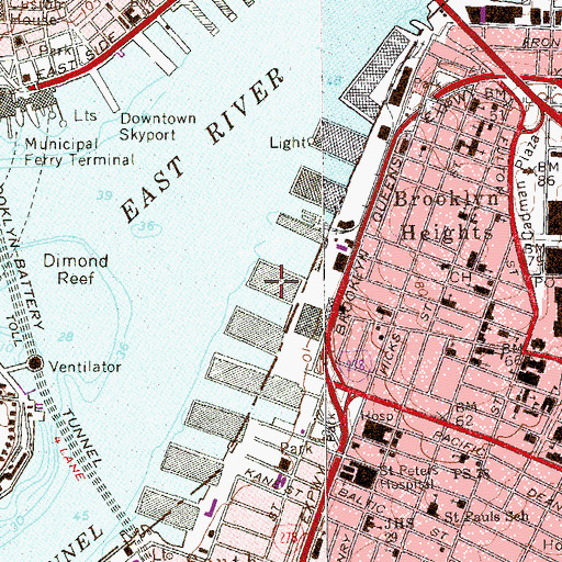 Topographic Map of Pier 5, NY