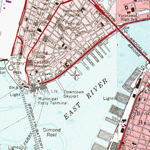 Topographic Map of Pier 9, NY
