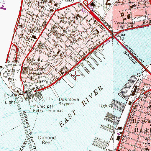 Topographic Map of Pier 11, NY