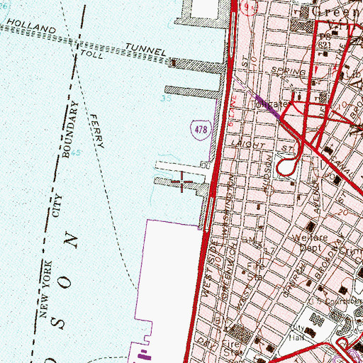 Topographic Map of Pier 25, NY