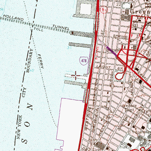 Topographic Map of Pier 26, NY