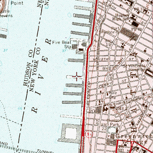 Topographic Map of Pier 49, NY