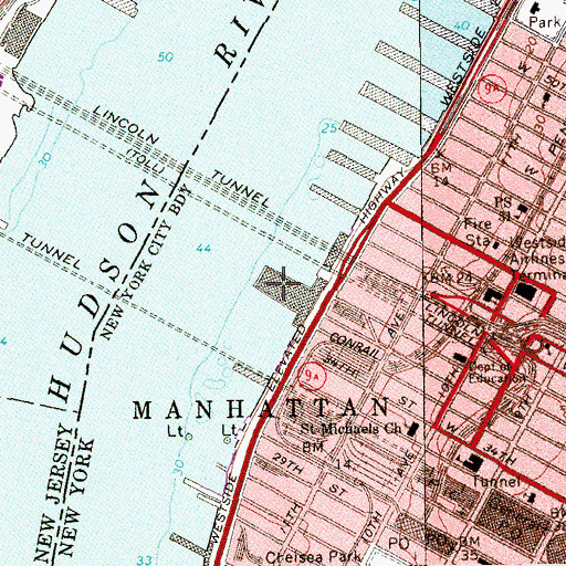 Topographic Map of Pier 76, NY