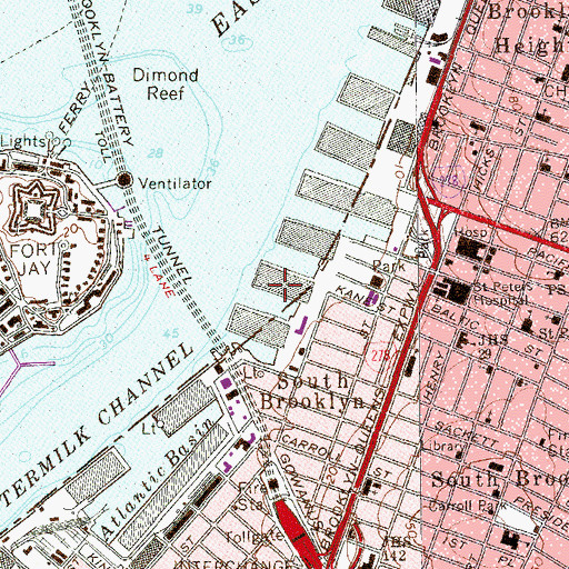 Topographic Map of Pier 9A, NY