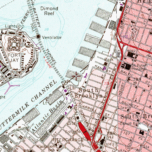 Topographic Map of Pier 9B, NY