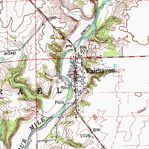 Topographic Map of Fairhaven Post Office (historical), OH