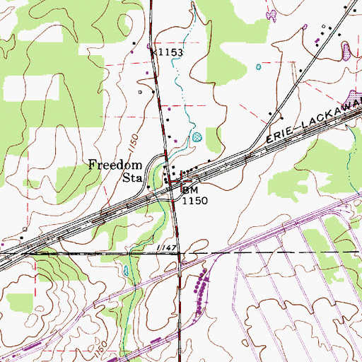 Topographic Map of Freedom Station Post Office (historical), OH