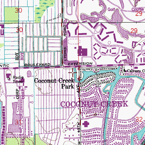 Topographic Map of Atlantic Technical Center, FL