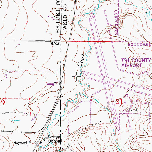 Topographic Map of Tri-County Heliport, CO