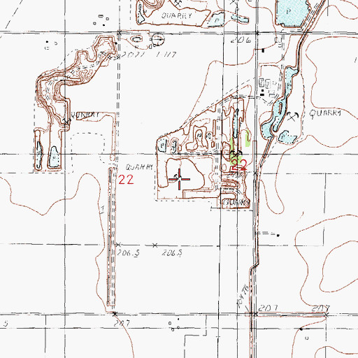 Topographic Map of Dillon Quarry, IL