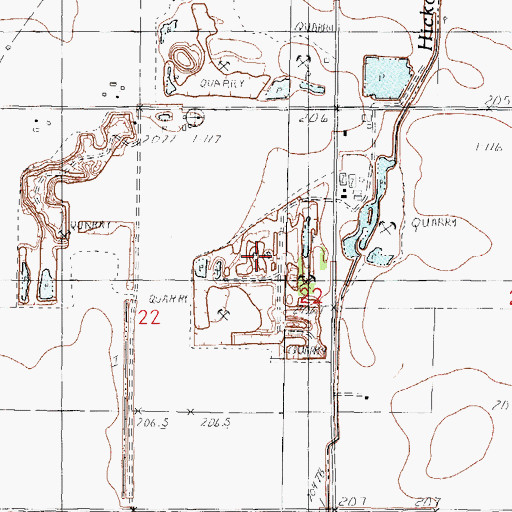 Topographic Map of McDowell Quarry, IL