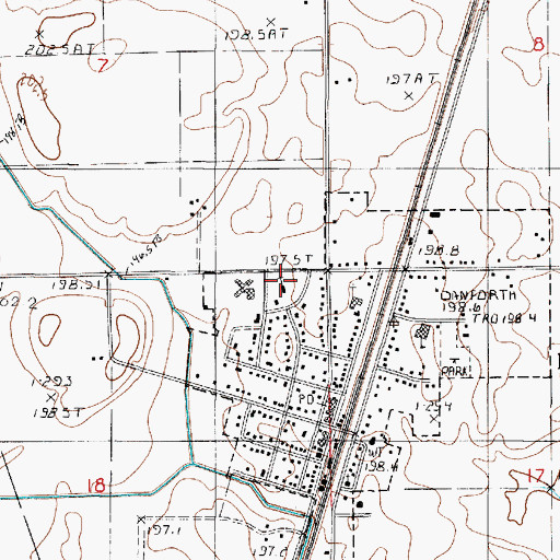 Topographic Map of Danforth Reformed Church, IL