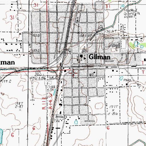Topographic Map of First Church of the Nazarene, IL