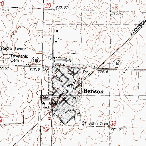 Topographic Map of Saint Paul Lutheran Church, IL