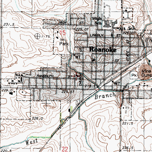 Topographic Map of Saint Joseph's Catholic Church, IL