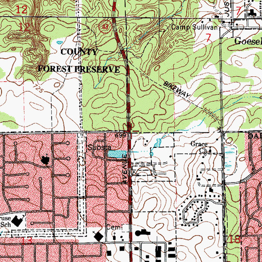 Topographic Map of School Number 141 (historical), IL