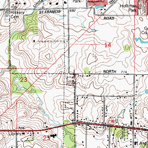 Topographic Map of Gatter School (historical), IL