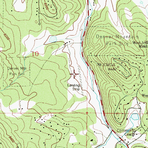 Topographic Map of Flying J Ranch Airport (historical), CO