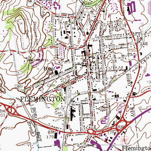 Topographic Map of Saint Magdalen Church, NJ