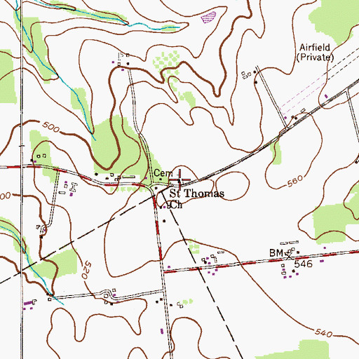Topographic Map of Saint Thomas Episcopal Church Yard, NJ