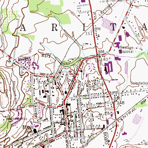 Topographic Map of Flemington Jewish Community Center, NJ