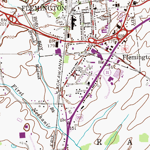 Topographic Map of Calvary Baptist Church, NJ