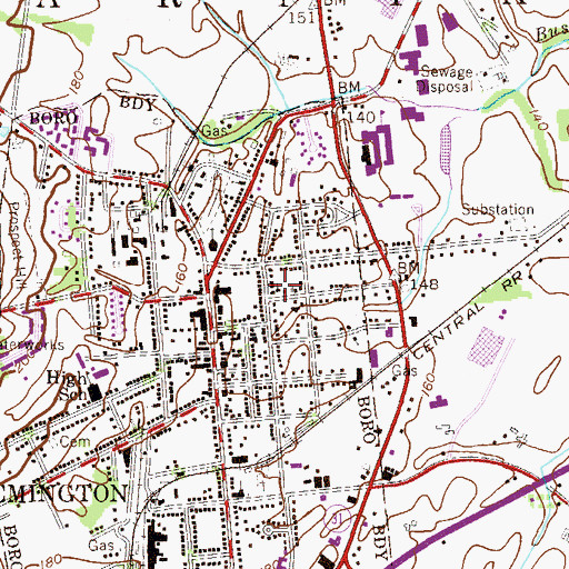 Topographic Map of Calvary Episcopal Church, NJ