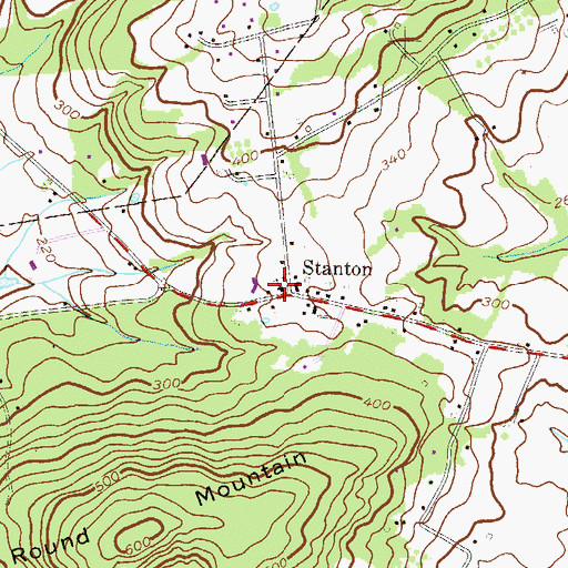 Topographic Map of Stanton Reformed Church, NJ