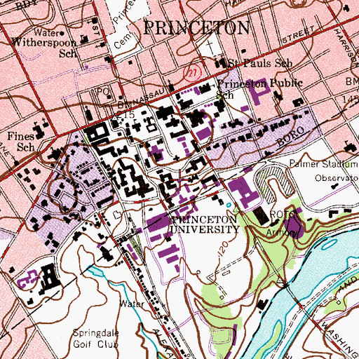 Topographic Map of Feinberg Hall, NJ