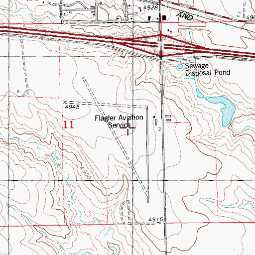 Topographic Map of Flagler Aerial Spraying Inc, CO
