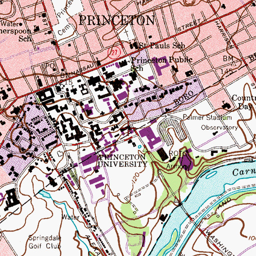 Topographic Map of Guyot Hall, NJ