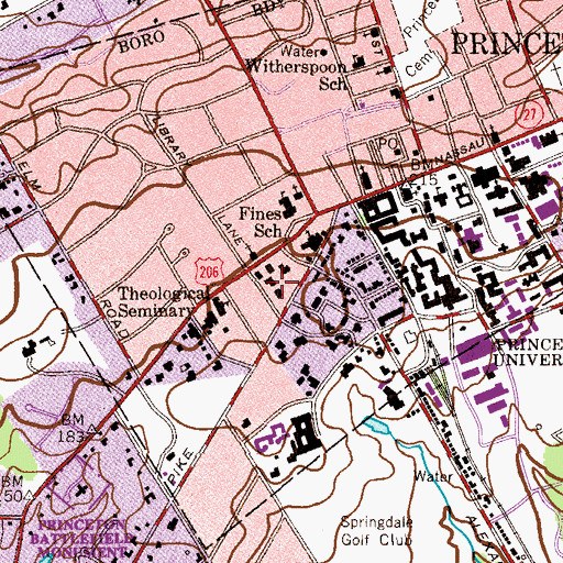 Topographic Map of Henry Luce III Library Addition, NJ