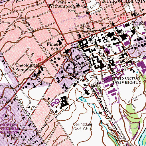 Topographic Map of Hodge Hall, NJ