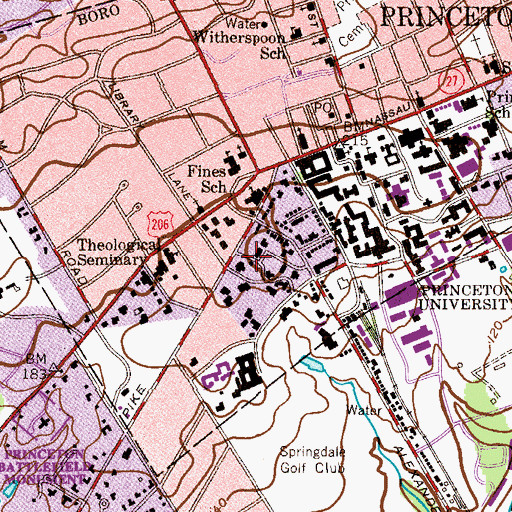 Topographic Map of Hodge House, NJ