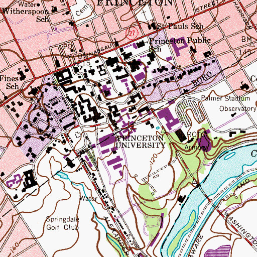 Topographic Map of Lourie - Love Hall, NJ