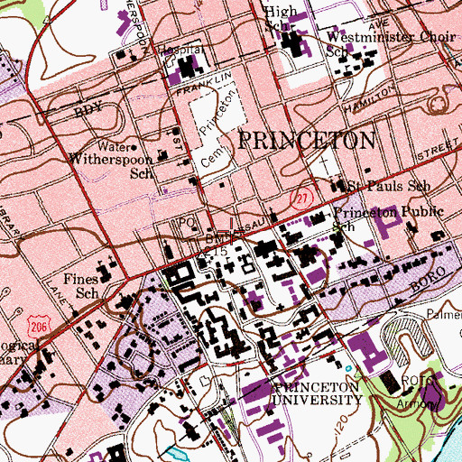 Topographic Map of Lower Pyne, NJ