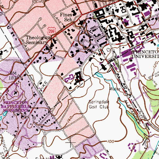 Topographic Map of Proctor Dining Hall, NJ