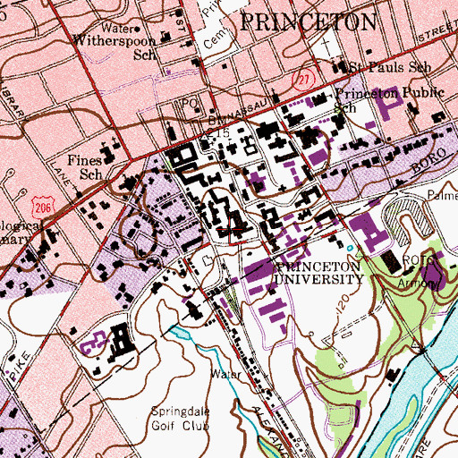 Topographic Map of Pyne Hall, NJ