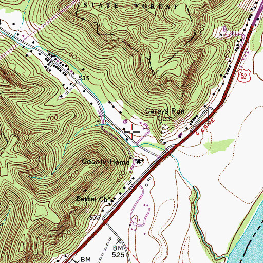 Topographic Map of Alexandria Post Office (historical), OH