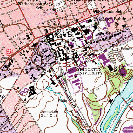 Topographic Map of Spelman Hall, NJ