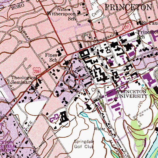 Topographic Map of Stuart Hall, NJ