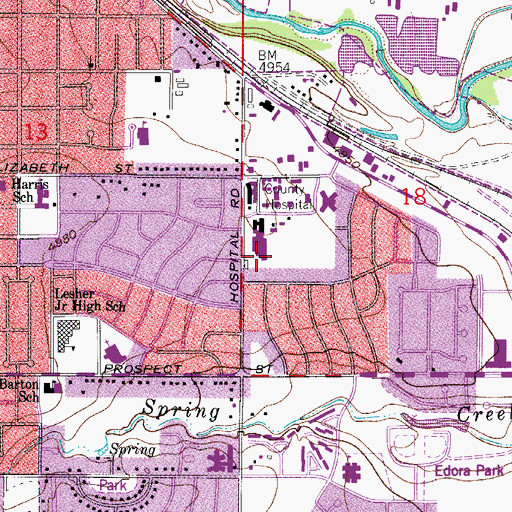 Topographic Map of Poudre Valley Hospital Heliport, CO