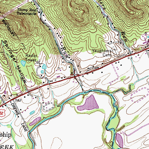 Topographic Map of Dennis Post Office (historical), OH