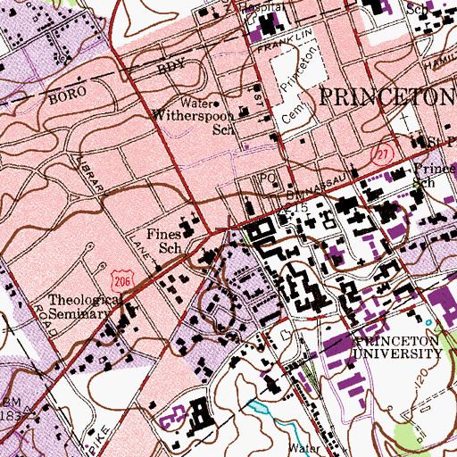 Topographic Map of Princeton Battle Monument, NJ