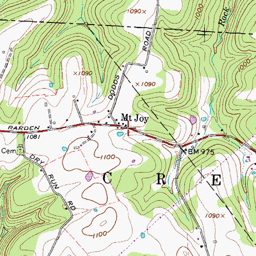 Topographic Map of Mount Joy Post Office (historical), OH