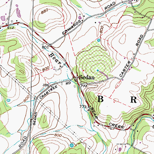Topographic Map of Sedan Post Office (historical), OH